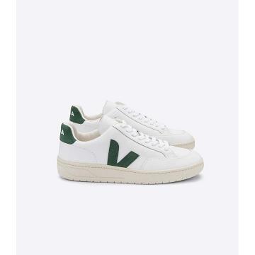 Veja V-12 LEATHER Tenisky Damske White/Green | SK 671KOR